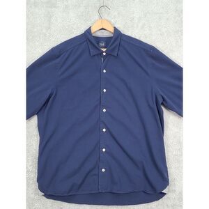 True‎ Measure Of A Man Mens Button Down Shirt Sz XL Blue  Short Sleeve